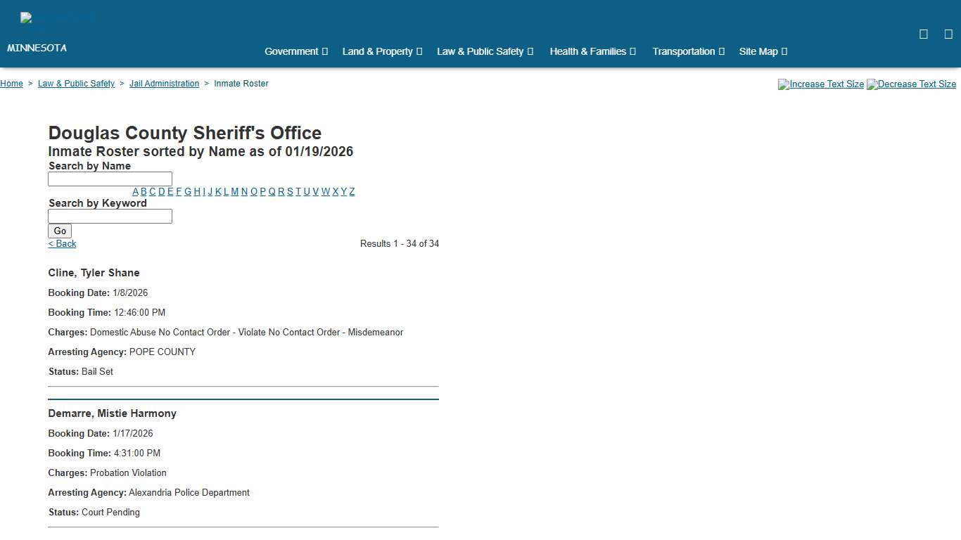 Douglas County | Inmate Roster